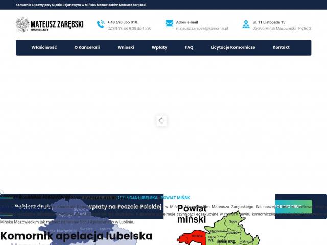 Komornik Sądowy przy Sądzie Rejonowym w Mińsku Mazowieckim Mateusz Zarębski